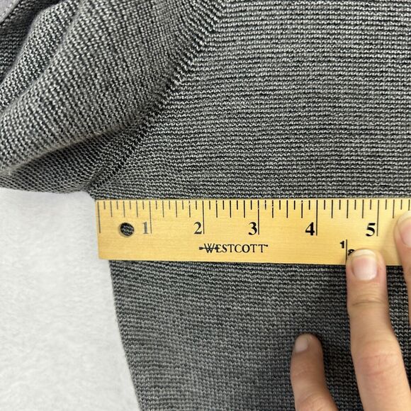 Enrico Rossini Wool Blend 1/4 Quarter Zip Men’s XL Sweater Elbow Patches Gray - Picture 9 of 16